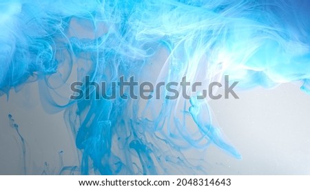 Cosmic star background. Environmental pollution concept. Beautiful wallpaper for your desktop. Awesome abstract background. Blue and white cloud of ink on a white background.
