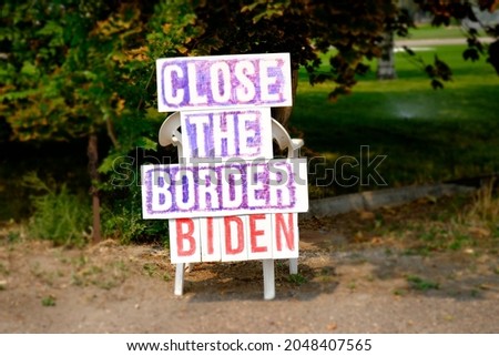 Political close the border Biden sign in yard