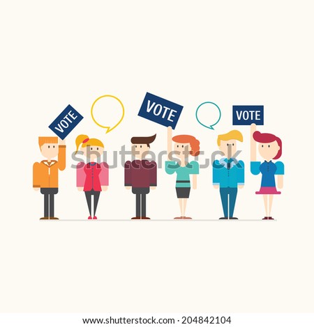 people voting on elections, vector illustration
