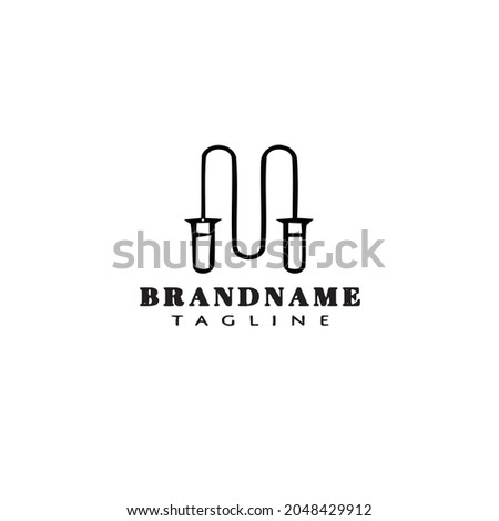 jumping rope logo icon design template black modern isolated vector