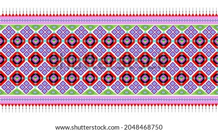 Graphic design for fabric Patterns and other from geometric combinations with flashy colors on a white background.