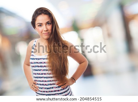 portrait of a pretty young woman standing