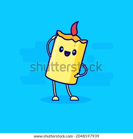 yoga candle cartoon character mascot