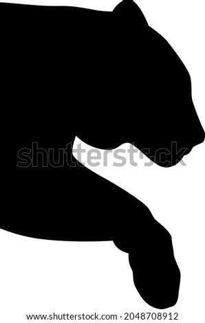 An editable clipart silhouette of a black tigress is an artistic symbol. Tiger silhouette is black. Tiger silhouette. The silhouette of a black tiger. Vector element for your design.