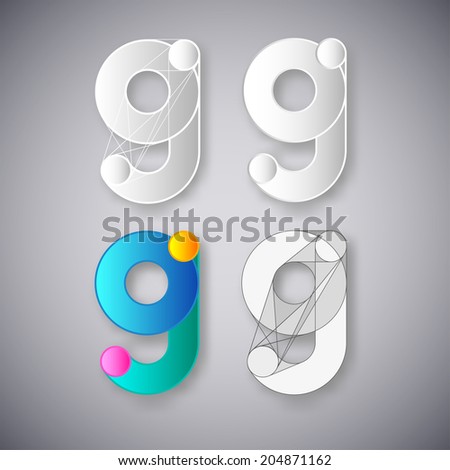 Abstract Vector Emblem. Element Design Template. Creative White and Color Concept Icons. Combination of Letter G