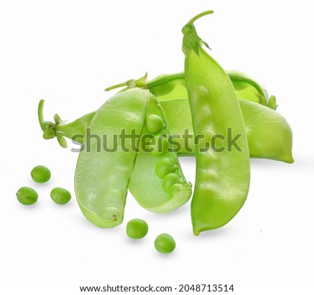 Snow peas isolated on white background Royalty-Free Stock Photo #2048713514