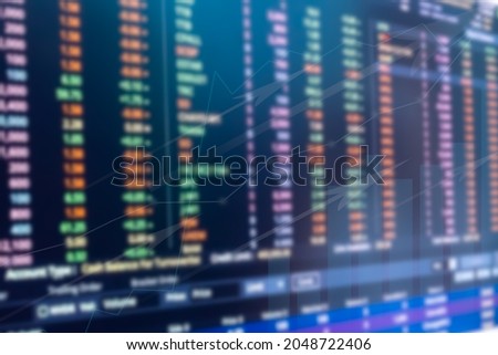 Blur abstract stock market information data forex trade background. business technology for investment income finance 2022 new year.