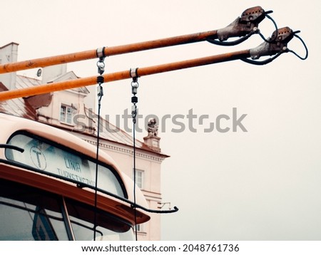 Retro trolleybus from Lublin, Poland. Royalty-Free Stock Photo #2048761736