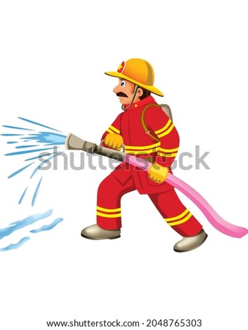 Fire man cartoon image illustration 