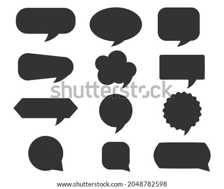 Set of blank white speech bubble icon.Vector illustration isolated on white background.Eps 10.