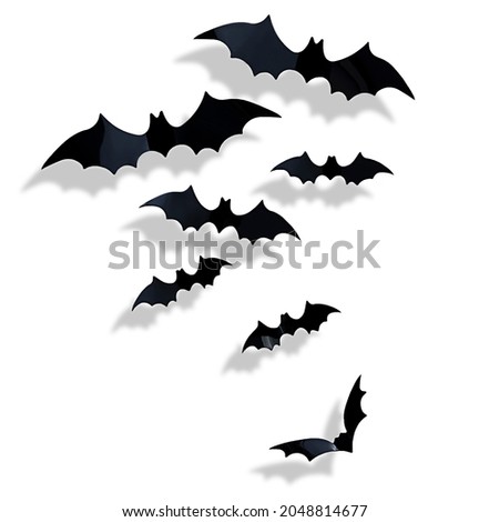black bats on isolated white background