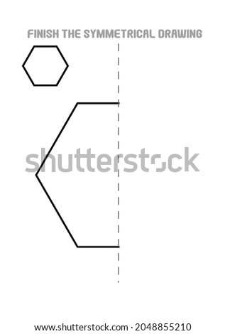 Hexagon Symmetrical Geometrical Coloring Tracing Shapes