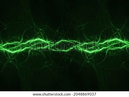 Green energy abstract, lightning and energy background Royalty-Free Stock Photo #2048869037