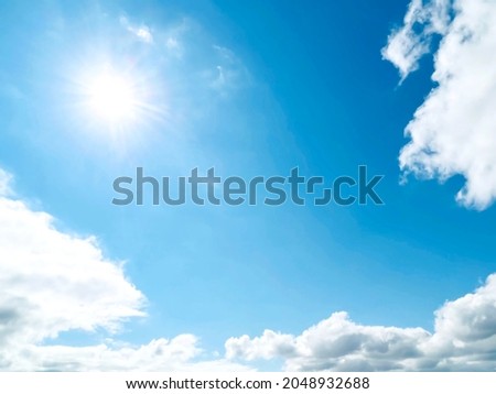 Blue sky, white clouds and sunlight