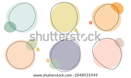 Vector set  of six creative backgrounds with copy space for text. Abstract. Pastel colors. Design templates for social media.
