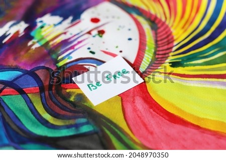 Notes background. Be free. Colorful abstract art. Abstract pattern, classes, awakening, background, be creative. Royalty-Free Stock Photo #2048970350