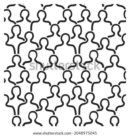Seamless pattern of humans silhouette.