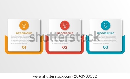 Vector infographic design template with 3 options or steps Royalty-Free Stock Photo #2048989532