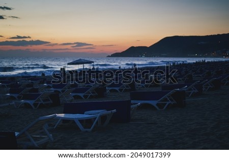 Sunset on the beach. Turkey, Alanya.
