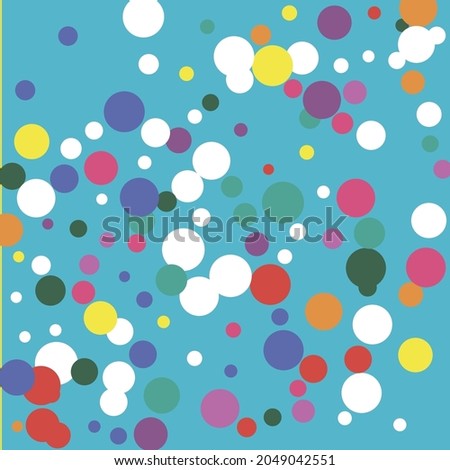 Children Orange White Circles Blue Pattern. Indigo Dark Green Colorful Polka Dots Wallpaper. Play Kids Yellow Rainbow Red Illustration. Turquoise Multicolor Pastel Purple Pink Color Textile.