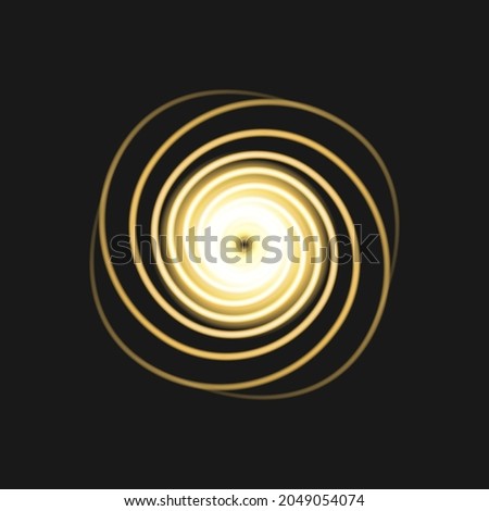 Abstract neon spiral on black background. Glowing electric sign. Design element in concept of technology, energy, cosmos. Vector Illustration. EPS10