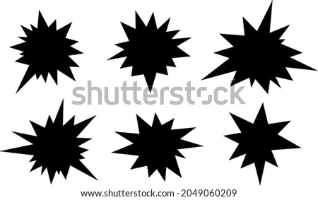 Vector illustration of black silhouettes of explosive collisions