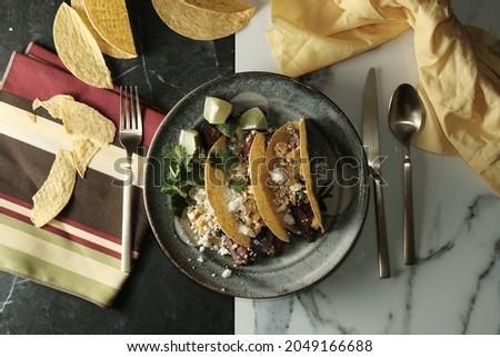 Grilled elote street corn tacos with cotija cheese