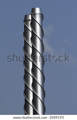 modern smokestack in chrome with decoration