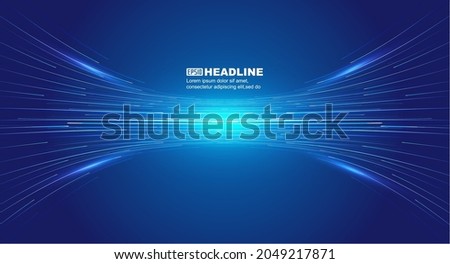 The intersection collision of luminous lines moving in opposite direction is suitable for speed and force sensing technology background. Royalty-Free Stock Photo #2049217871