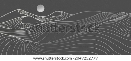 mountain desert line art print. Abstract mountain contemporary aesthetic backgrounds landscapes. vector illustrations Royalty-Free Stock Photo #2049252779