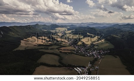 Aerial view of the village of Sulov in Slovakia
