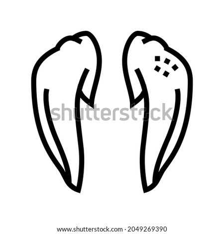 wing tip chicken line icon vector. wing tip chicken sign. isolated contour symbol black illustration