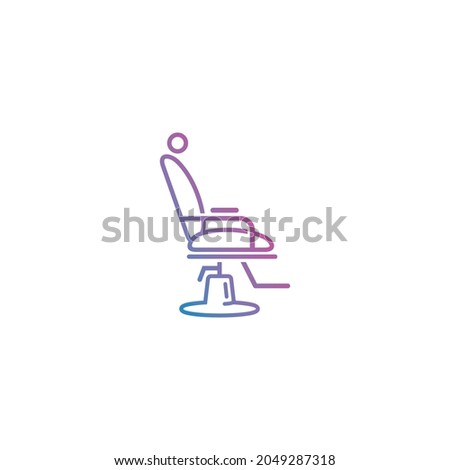Barber chair outline gradient icon vector