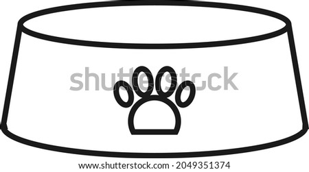 Dog bowl icon. Dog food bowl isolated on white background. Vector, cartoon illustration. Vector.