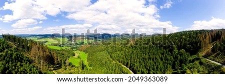 the landscape of the siegerland-wittgenstein district in germany Royalty-Free Stock Photo #2049363089