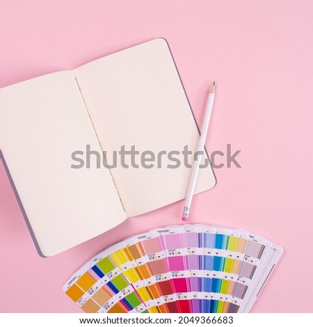 White page of diary with color chart for your amazing ideas