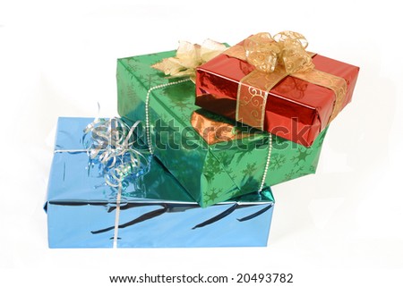 3 lovely wrapped christmas presents