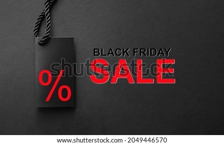 Black Friday Sale banner. Modern minimal design with black and white typography. Template for promotion, advertising, web, social and fashion ads. High quality photo