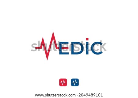 typography letter M medical logo Royalty-Free Stock Photo #2049489101