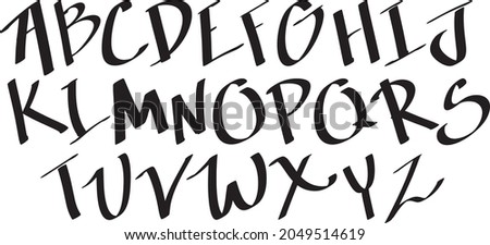 hand drawn typeface,English letters fonts hand writing, A to Z,Ink handdrawn vector alphabet.