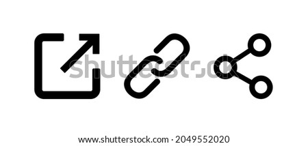 Share link, external link vector icons set. Isolated URL symbols Royalty-Free Stock Photo #2049552020