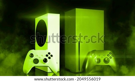Next Generation consoles with fog Royalty-Free Stock Photo #2049556019
