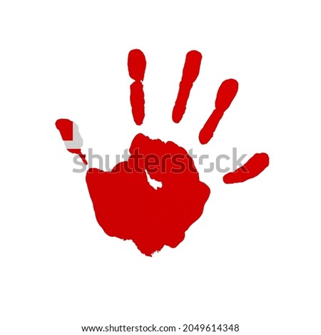 World countries. Hand print in colors of national flag. Tonga