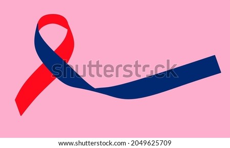 Red and blue consciousness heart shape on white background.  Vector illustration