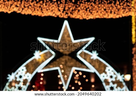 Artistic bokeh of christmas lights