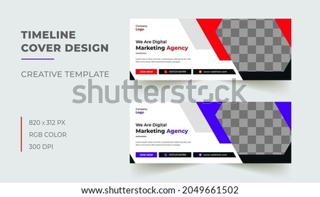 Timeline Cover Template, Modern Creative Digital Marketing Timeline Cover, Business And Corporate Timeline Cover Design Template.
