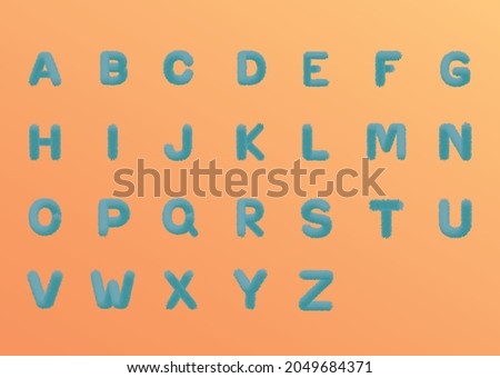 Furry looking typography design and alphabet design Royalty-Free Stock Photo #2049684371