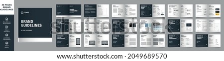 Square Brand Guideline Template, Simple style and modern layout Brand Style, Brand Identity, Brand Manual, Guide Book Royalty-Free Stock Photo #2049689570