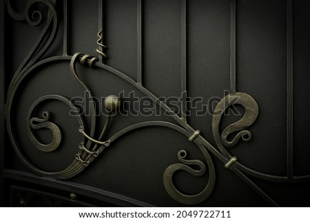 Decorative forged elements of metal gate,