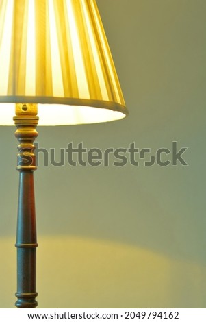 dim lighting room of the mahogany antique lamp. 

This expensive furniture is made in England. 
blurred background soft focus image.	